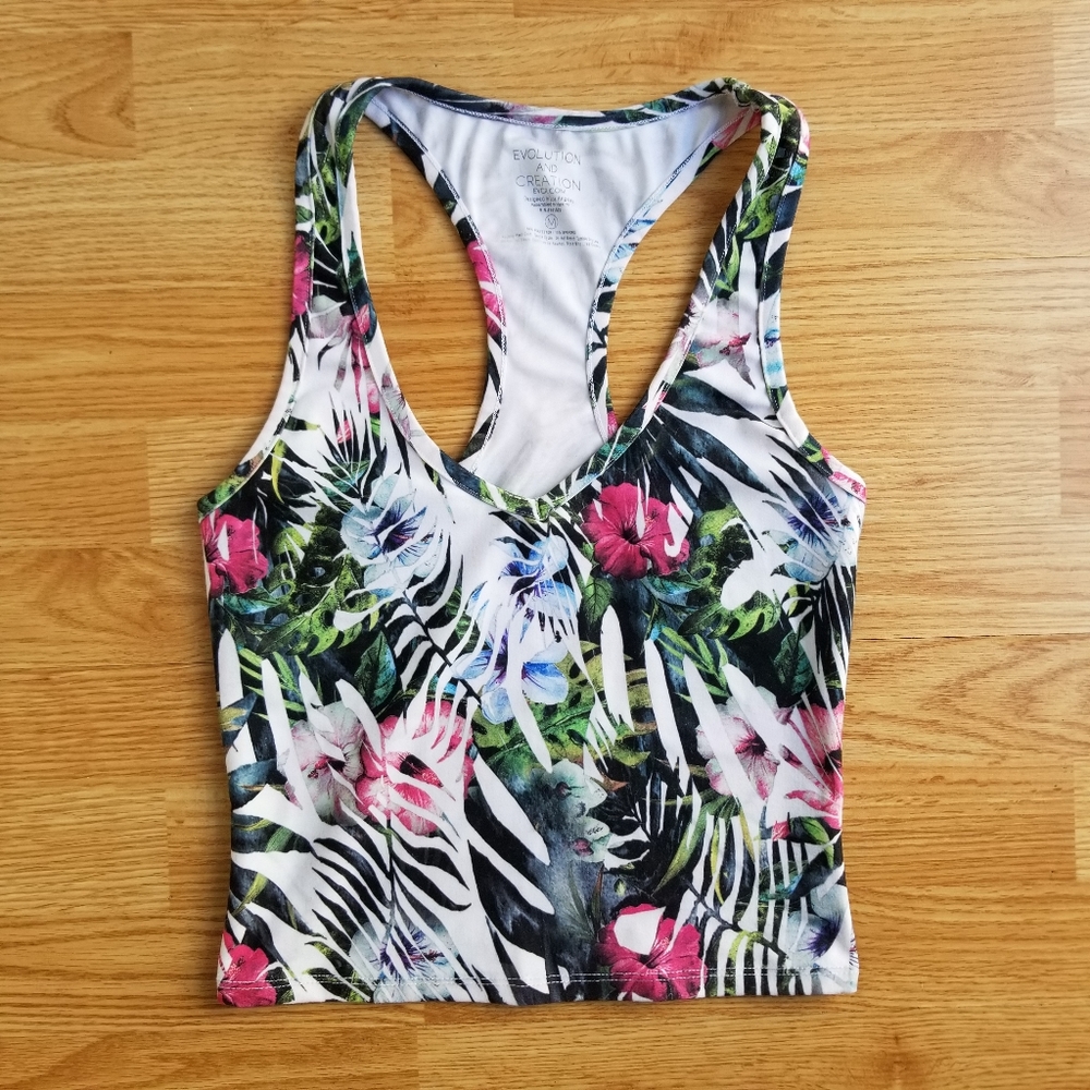 Evolution and Creation racer back top floral